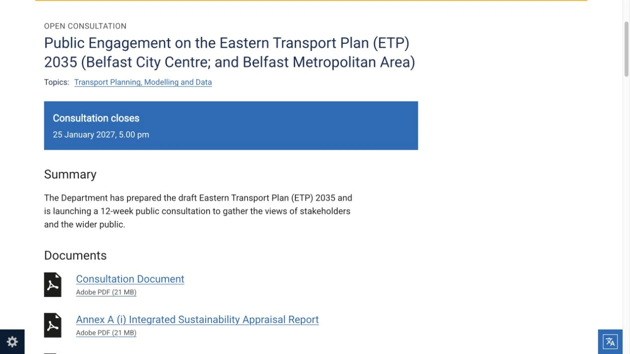 Belfast transport consultation opens on Glider routes and 20mph plans