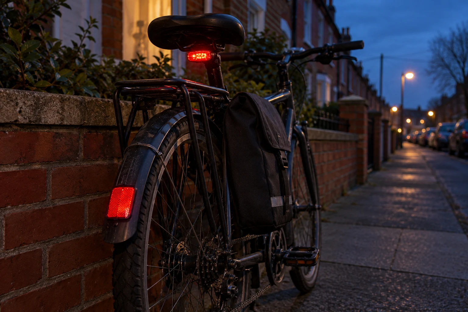 Bicycle lights in Ireland: check what is visible after the bag is fitted