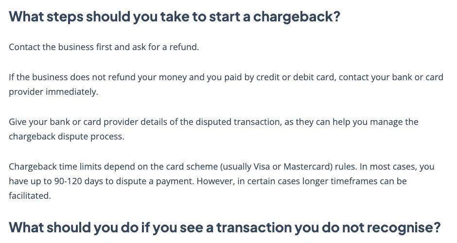 A card chargeback is a bank process, not a seller’s refund promise