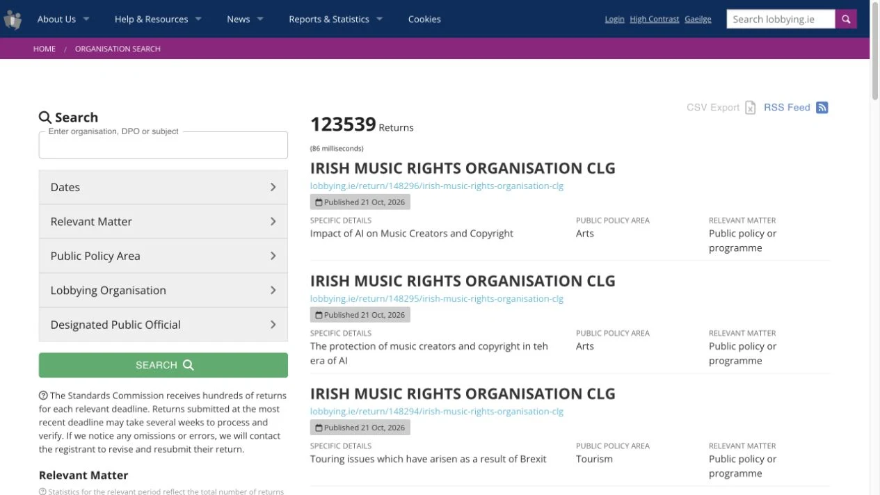 How to read Ireland’s lobbying register without mistaking a return for an outcome