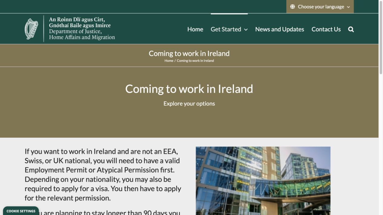 Moving to Ireland for work: permits, visas and registration