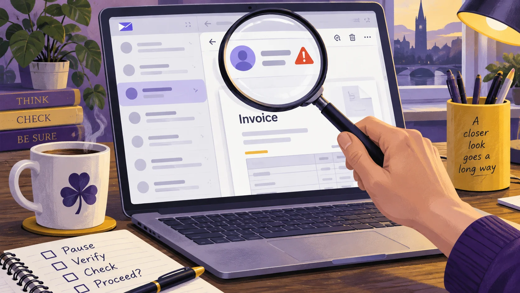 An official-looking invoice email needs an independent check