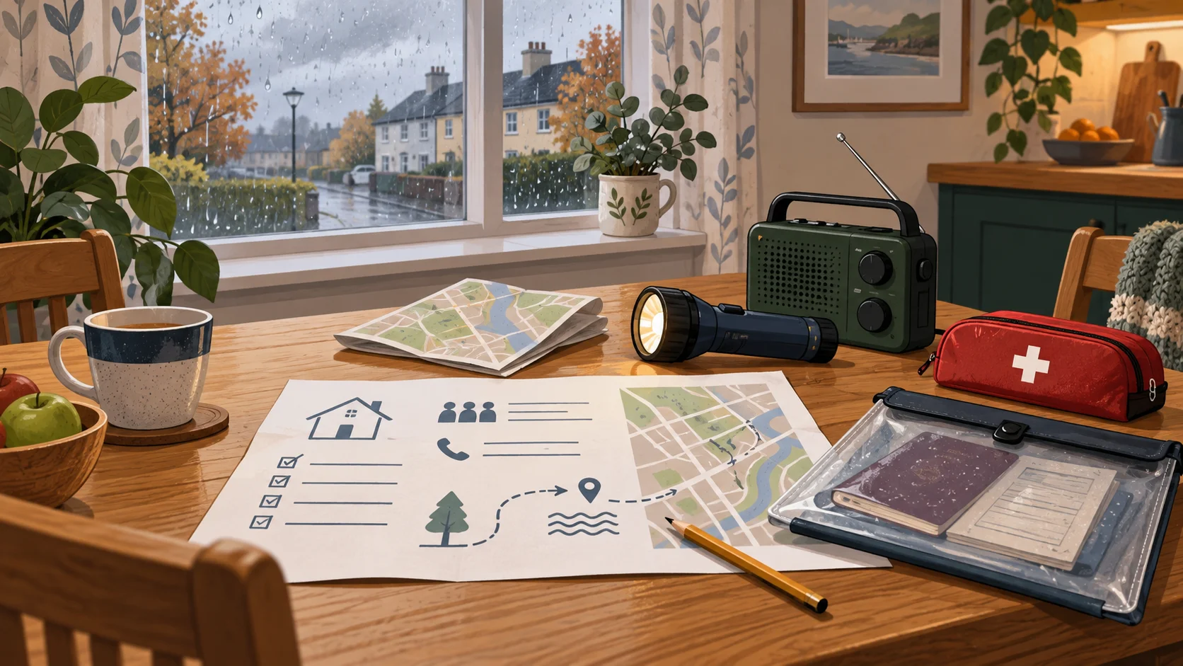 A household flood plan starts with people, contacts and a safe route