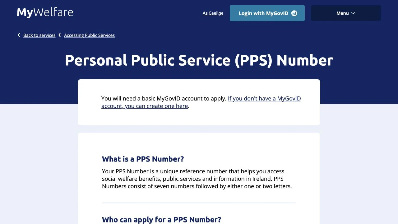 Applying for a PPS number: documents, MyWelfare and the appointment