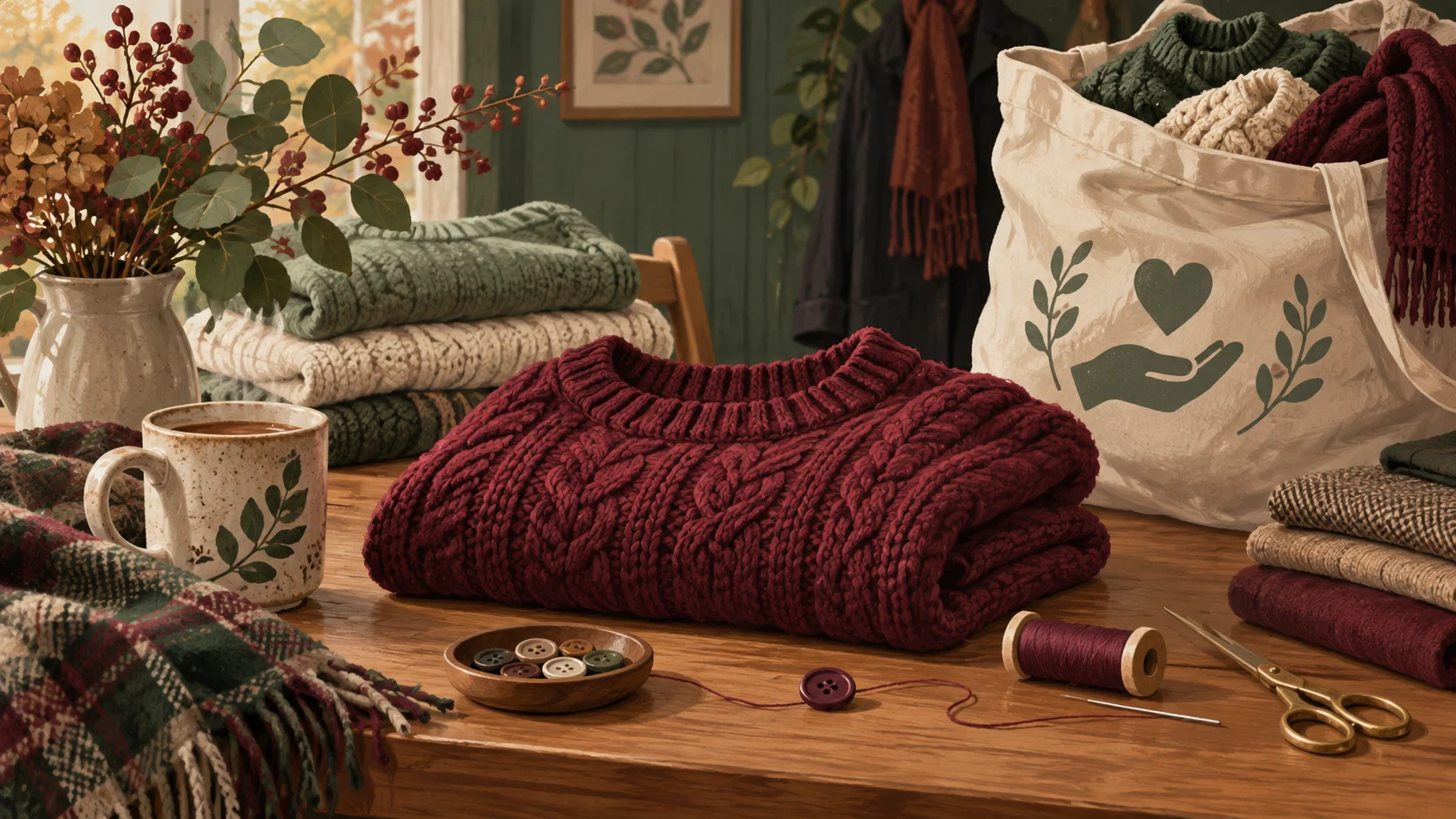 Before buying winter clothes, sort what you can wear, repair or pass on